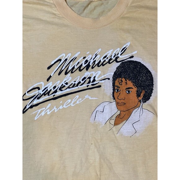 Vintage RARE 1980s Michael Jackson Portrait Thriller Promo T Shirt - Picture 2 of 7
